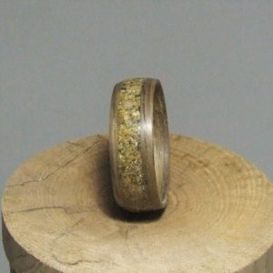 Bentwood Ring – Ash with a centre insert of Cornish Sand