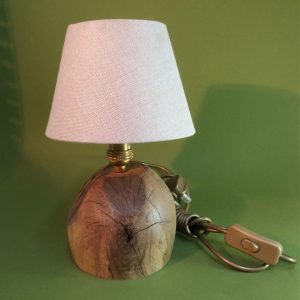 Turned wooden table lamps