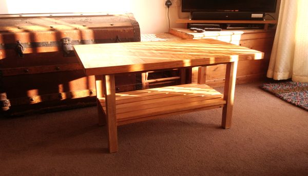 Oak Parquet topped Bistro Style Kitchen Table & Coffee Tables - Commission Project - Image 2