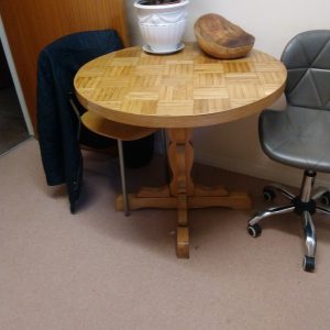 Oak Parquet topped Bistro Style Kitchen Table & Coffee Tables - Commission Project