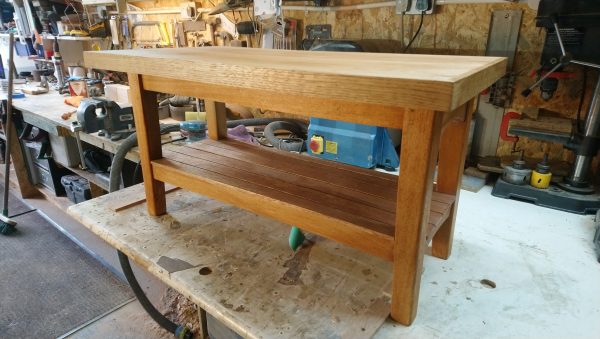 Oak Parquet topped Bistro Style Kitchen Table & Coffee Tables - Commission Project - Image 7