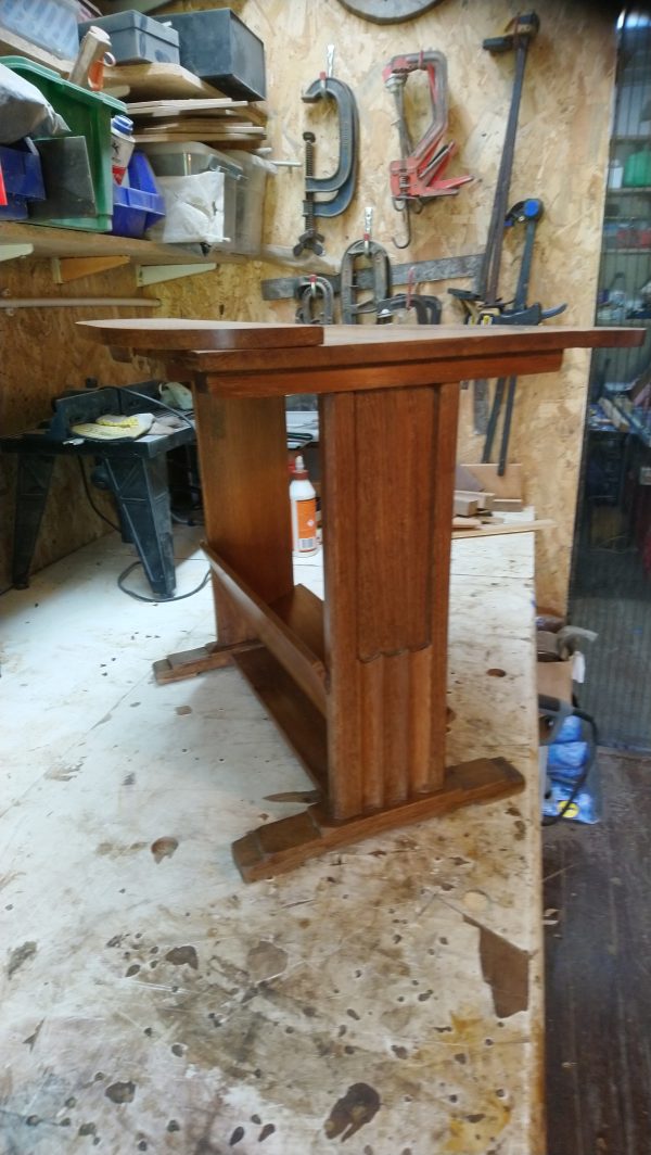Restoration & Repair -  Small 1930's Solid English Oak, Drop-Leaf Library Table - Image 7