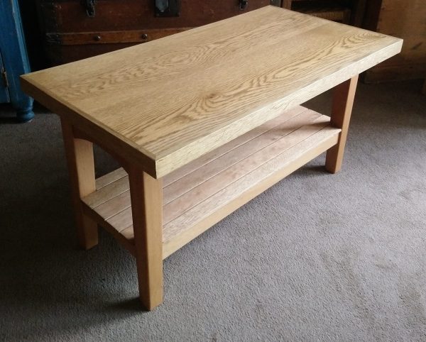 Oak Parquet topped Bistro Style Kitchen Table & Coffee Tables - Commission Project - Image 9