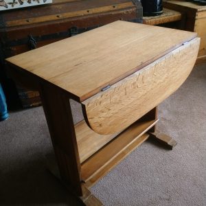 Restoration & Repair -  Small 1930's Solid English Oak, Drop-Leaf Library Table